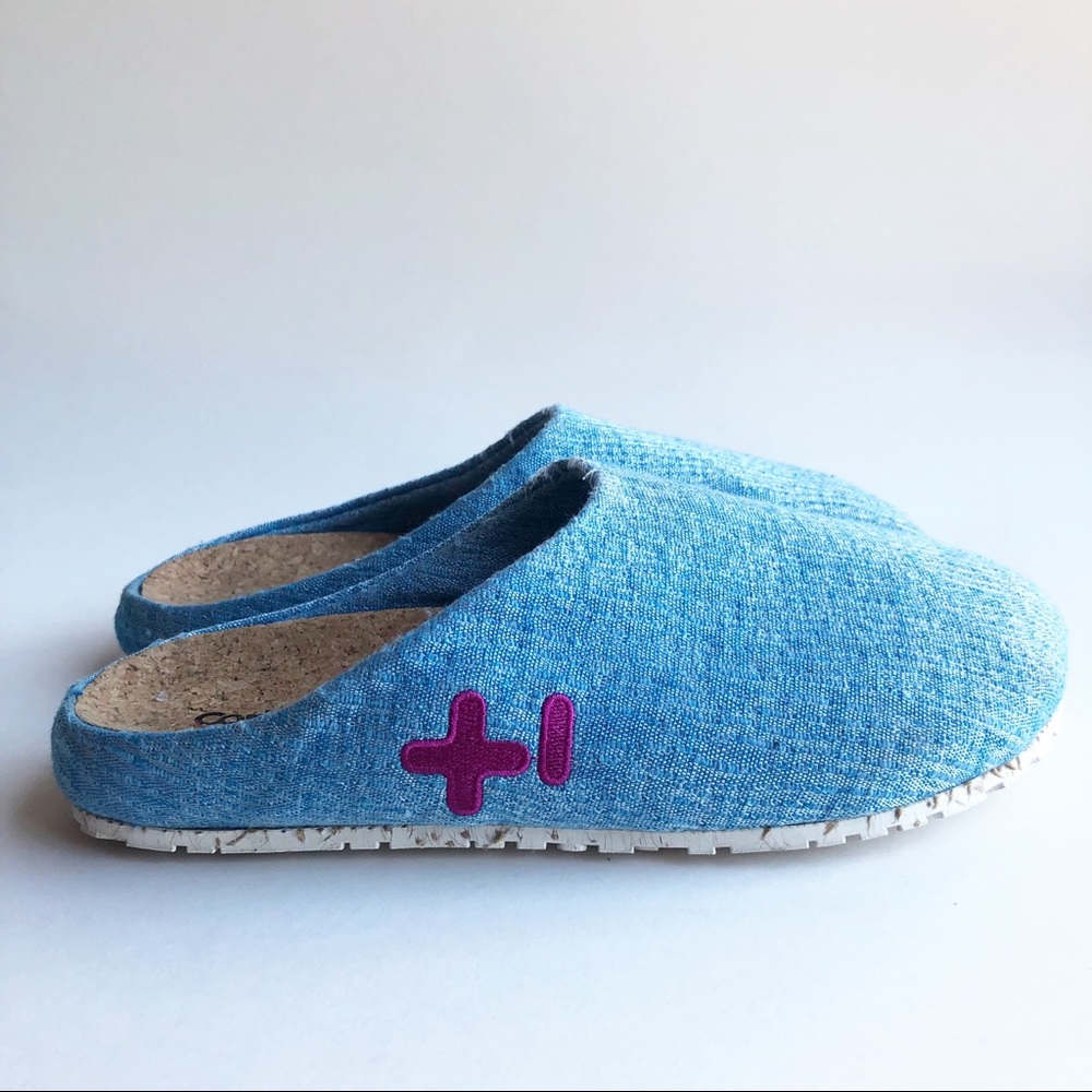 OTS Shoes Blue Fabric Cork Sole Comfort Clog 39